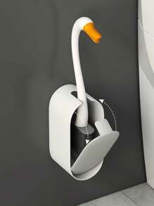 1pc Wall-Mounted Toilet Brush Set/Silicone Toilet Brush With Long Handle For Bathroom Deep Cleaning