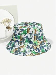 1pc Tropical Fish Printed Reversible Bucket Hat, Unisex Outdoor Beach Vacation Sun Hat Men's Sun Hat Summer Hat, Suitable For Summer Outdoor Activities Such As Hiking And Fishing