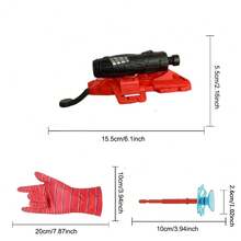 盒装儿童蜘蛛网射击器超级英雄腕部发射器玩具吸盘趣味儿童益智游戏玩具活动玩偶蜘蛛手套人形角色扮演服装礼物适合儿童幼儿男孩女孩互动游戏，颜色和印花随机