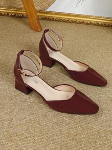 Nouveaux sandales de mode d'été pour femmes, chaussures à talons hauts rouges bordeaux, chaussures femme à talons épais confortables, mules avec nœud décoratif à talon moyen, chaussures d'été transparentes, sandales plateforme Babies à bout fermé