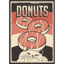 1 件礼物日本美食寿司拉面生鱼片照烧搞笑黑猫海报帆布画可爱动物美味墙壁艺术厨房房间装饰可选框架 - 多色 - 查看 27