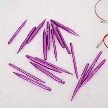 Set de agujas circulares intercambiables para tejer 9 pares de 3mm-6mm/0.12in-0.24in, agujas circulares de aluminio para tejer a mano DIY, color púrpura, agujas para tejer mangas de suéter
