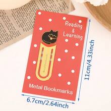 AHLGCAFT Cartoon Cat Hollow Metal Bookmarks, Cute Style Series, Ideal Creative Gift For Book Lovers, Students, And Office Friends,School Supplies,Back To School - Gold - View 2