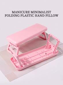 1pc Foldable Nail Pillow With Heightening Design, Built-In Nail Lamp, Plastic Armrest Pad For Nail Salon, Simple Style Hand Desk Pad, Light Luxury Nail Accessory Support Bracket, Portable And Foldable