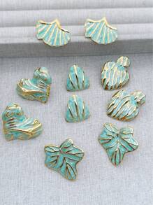 Irregular Enamel Flower Pendant Earrings, Unique Colorful Petal Leaf Declaration Perforated Earrings, Exquisite And Sweet Jewelry Gifts, Suitable For Young Girls