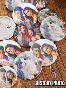 LICVIC Alfileres personalizados con foto, botones personalizados, insignias de botón personalizables, accesorios de botón para mochilas, accesorios para bolsos, broches con estrellas, regalos de cumpleaños, regalos de boda, aniversarios, Día de San Valentín, ceremonia de graduación, regalos creativos para el Día de la Madre, adecuados para hombres, mujeres y colegas - Estilo A - Ver 8