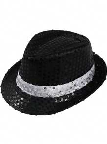 Forever & Moment 1PC Glamorous Sequin Hat Retro Disco Funky Glitter Costume Unisex Party Props Favor Novelty Accessory Halloween