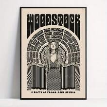 1 Stück Konzertposter, Retro modernen Art Deco Stil, rahmenlos Leinwandkunst mit Tinte, Musikthema Buchstaben-Muster für Zuhause, Büro, Wohnzimmer, Schlafzimmer, Bad, Hochformat, Frühlings- und Winterdekoration, Innenraumdekoration | Vintage Konzertdruck | strukturierte Kunstarbeit, Musikzimmer Dekoration