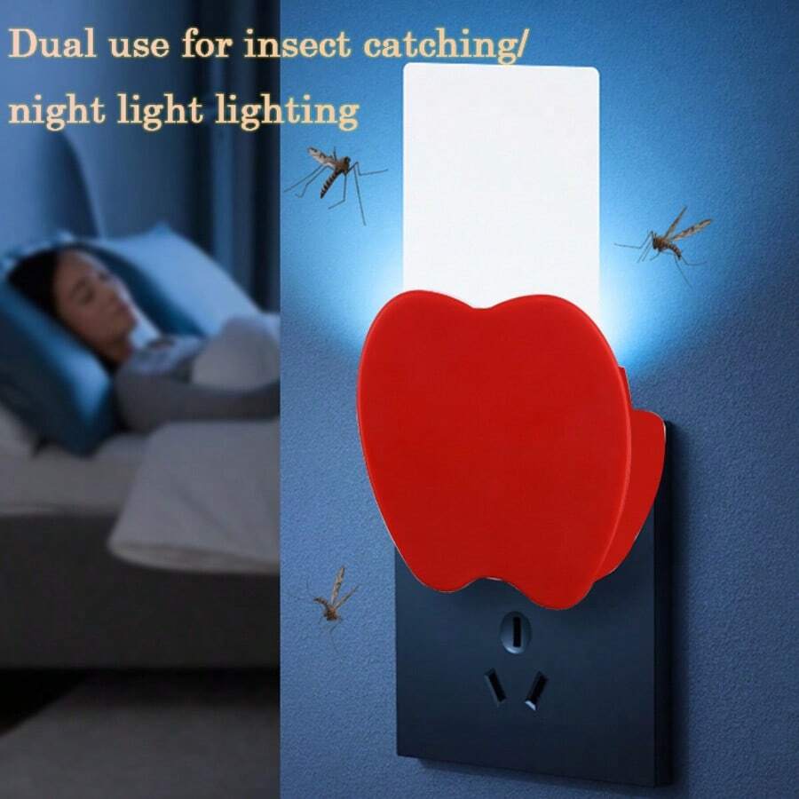 Fly Traps, Plug-In Indoor Fly Catchers, UVA Insect Light Traps With Motion-Sensing Night Lights, And Indoor Fruit Fly Traps. Suitable For Flies, Mosquitoes, Moths, And Gnats (1 Device + 5 Adhesive Cards)