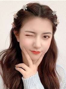 8/12pcs Delicate Flower Mini Small Hair Clips, Sweet Side Bangs Hair Clips Hairpins Hair Accessories