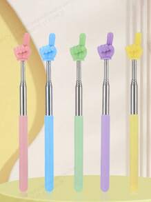 Bâton d'enseignement télescopique en acier inoxydable de couleur aléatoire, portable et pratique