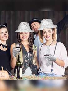 D EXCEED 1/2/3/6/9PCS Fashionable Sequin Fedora Party Hat, Unisex Sparkling Accessory For Costumes, Parties, Events & Everyday Style