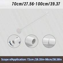 1 件装黑色不锈钢免打孔拼接浴帘杆，拼接伸缩杆，自由拼接多尺寸晾衣杆，窗帘杆，衣柜挂杆，阳台窗帘杆，卧室窗帘杆，浴室伸缩毛巾挂杆；浴室配件 - 純白色 - 查看 14