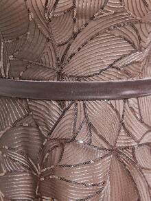 Mgiacy New Arrival Round Neck Plus Size Evening Gown Dress Sequin Contrast Lace Belt Mgiacy-Classy A-Line Dress