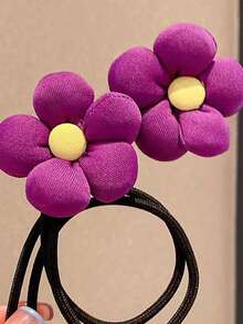 1 件女士纯色雏菊蝴蝶结发圈，简约发带马尾辫固定器时尚发饰适合日常使用发髻延长发髻发夹发髻制作器