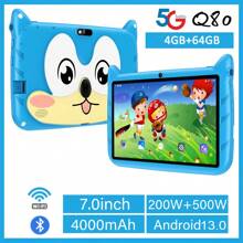 Tablet de aprendizagem infantil Q-Version Fox Back Shell Q80 rosa de 7 polegadas, resolução de 1280 * 800, 4 GB de RAM, 64 GB de ROM, Android 13, bateria de 4000 mAh, software de aprendizagem infantil integrado, assistente de aprendizagem, entretenimento, bom parceiro, presente de aniversário preferido, não equipado com adaptador de energia