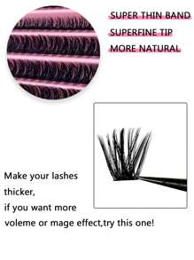 60 pares de pestañas postizas de visón artificial, 200 unidades de pestañas en racimos, curvatura D de 0.07mm entre 9-16mm, mezcla de pestañas naturales, extensiones de pestañas rusas 3D de volumen individual, kit de maquillaje de ojos para mamá