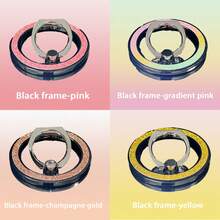 Premium Magnetic Metal Ring Phone Holder, Compatible With Magnetic Phone Ring Holder, Compatible With Iphone Wireless Charging, 2-In-1 Ring Holder, Comes With Magnetic Ring, Multiple Frame Color Options, Suitable For Fitness/Office/Watching Videos - Multicolor - View 6