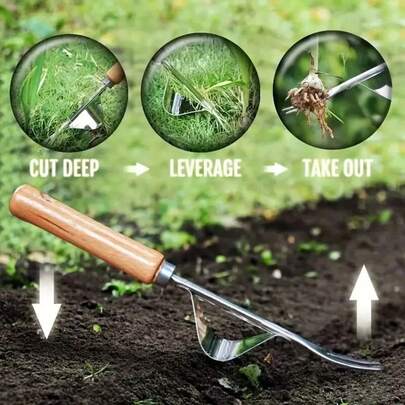 NetHong Garden Hand Weeder Tool W.Eed Dandelion Remover Puller Farmland Manual Digging Uk