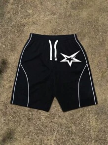 Yemwry Shorts casuales para hombres, shorts de playa con estampado de rayas sólidas