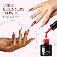 MEFA Color Changing Gel Nail Polish Kit 23 Pcs, 20 Colors Glitter Ombre Pink Dark Blue Black Green Purple Temperature Mood Changed Nail Art Set With Gloss &Amp;Matte Top And Base Coat Manicure Gifts - B-3 Bloody Mary - 查看 7