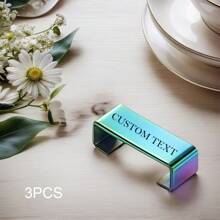 1/3 Pcs Customizable Chopstick Rest, Stainless Steel Chopstick Holder With Personalized Text/Name, Multi-Color 304 Stainless Steel, Creative Multifunctional Flatware Organizer, Hotel/Restaurant Tableware Decor, Home/Party/Birthday/Holiday Gathering Decoration