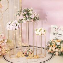 Party Cylinder Stand - Party Cylinder Base Stand, Cake Cylinder Stand With Acrylic Panel, Suitable For Table Wedding Centerpieces, Birthday Party Backdrop Decorations - Gold - View 7