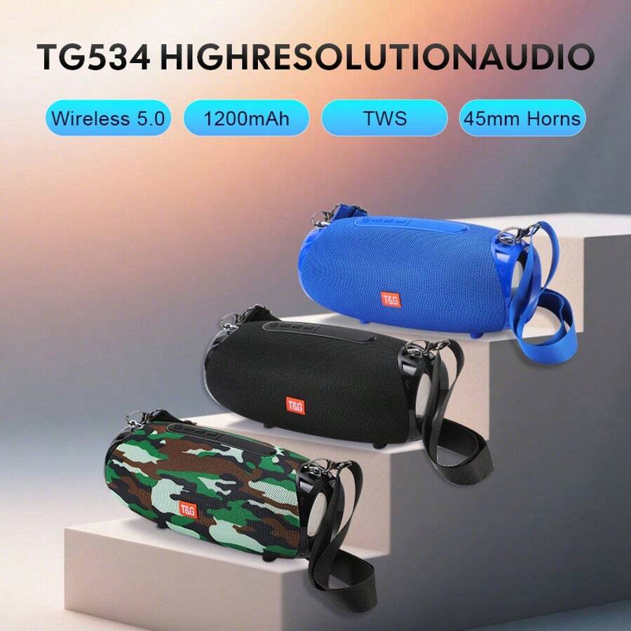 TG534 High Power Wireless Speaker Portable Dual Loudspeaker Stereo Speakers Outdoor/Gift/Party/FM/Support TF Card/USB