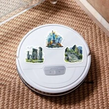 50 piezas Nuevas calcomanías de la serie de arquitectura en acuarela, calcomanías estéticas de vinilo para manualidades, diario, parachoques, monopatín, botella de agua, dibujos animados, casco de , automóvil y talla grande