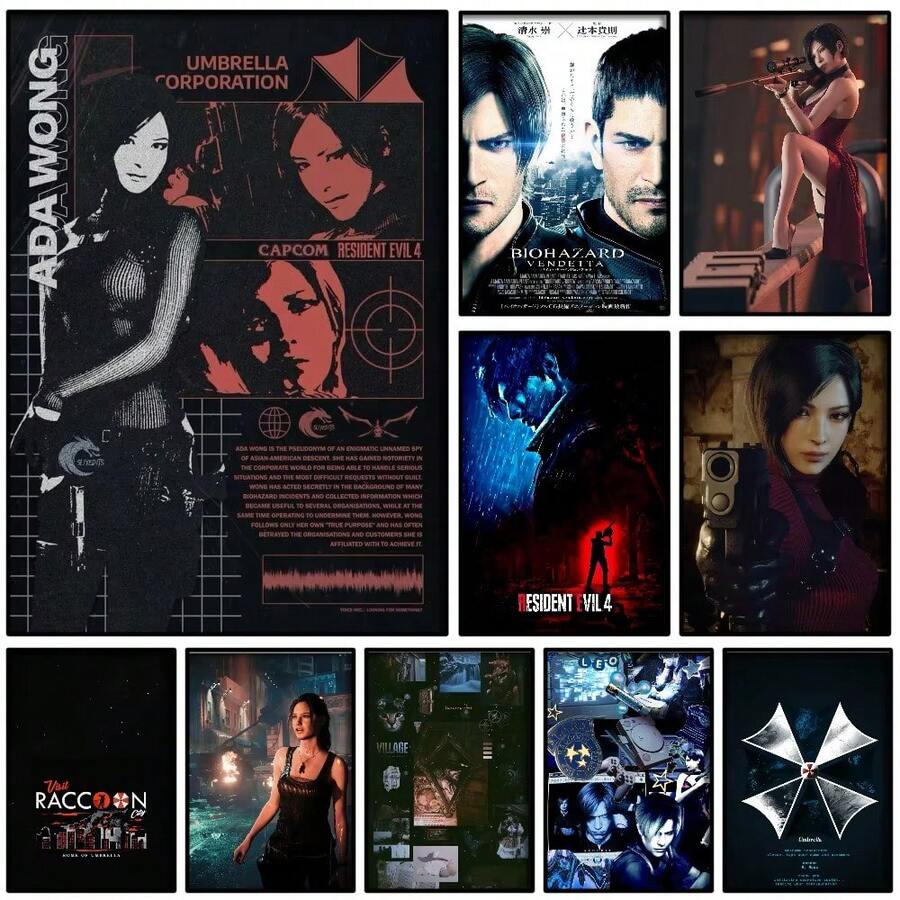 1 件/3 件墙面艺术海报可选框架经典流行电子游戏生物危害海报帆布艺术咖啡馆酒吧房间墙壁装饰