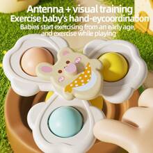 3 Packs Suction Cup Spinner Bath Toys For Babies 6-24 Months – Sensory Spinning Tops, Finger Exercises, Bathtub & High Chair Activity Toys For Toddler 6+ Months