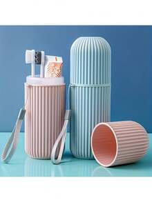 1 件牙刷盒架盖浴室配件户外旅行牙刷牙膏收纳盒防尘整理盒旅行必需品学校返校学校用品假日露营假日必需品假期迷你夏季