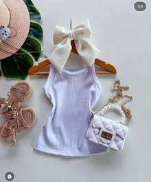 Blusa Infantil Regatas Para Meninas de 2 a 9 Anos Kit com 3 - Multicolorido - Visão 6