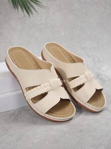Nuevas zapatillas de plataforma con cuña y diseño bordado y recortado para mujer, de talla grande 43, estilo vintage casual para verano - Multicolor - Ver 7