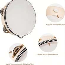 Wooden Hand Held Rattle Drum Musical Instrument (Available In Multiple Sizes) - Multicolor - View 5