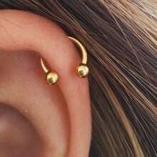 2 Peças Argola de Nariz, Anel Septo, Brinco de Cartilagem de Aço Inoxidável BCR Lábio, Brinco Tragus Circular Falso, Jóia Corporal em Forma de Ferradura