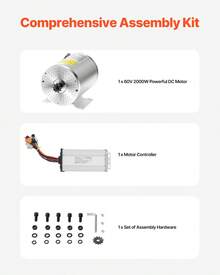 2000W Electric Brushless DC Motor Kit - 60V 4500rpm Motor With Upgraded Speed Controller For Go Karts E-Bike Motorcycle Scooter - 2000w 60V 4500 vòng/phút - Xem 5