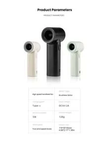 1 pièce Ventilateur portable à main petit (3000 mAh), ventilateur personnel rechargeable, 5 vitesses réglables avec un super souffle, votre bon compagnon d'été, convient pour la maison, le bureau, les voyages et plus encore