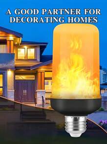 4 pezzi Lampadine a LED a effetto fiamma, attacco E26/E27, lampadine a fiamma per Ognissanti, lampadine gialle a luce tremolante con effetto capovolto, 4 modalità di luce a fiamma, per Natale, feste, decorazioni per interni ed esterni.