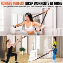 Adjustable Heavy Duty Latex Resistance Bands Set With Door Anchor, Arm Strength Training Workout Equipment, Elastic Resistance Bands Accessories, Gym