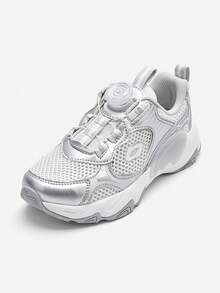 Balabala 男童运动鞋复古厚底运动鞋2025夏季新款网面鞋 - 白灰色調 - 查看 1