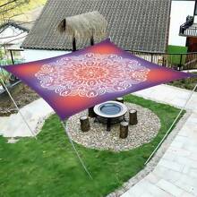 1pc Gradient Floral Pattern Digital Printing On Polyester Fiber Material Outdoor Multi-Purpose Sunshade Suitable For Camping, Picnic, Beach Use