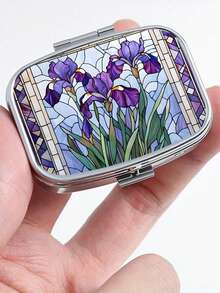 1 Stück tragbare Schmuckbox mit Iris-Muster, Mini elegante Schmuckbox/Pillendose, ideal als Geschenk zum Geburtstag, Party, Jahrestag, für Familie/Freunde/Partner/Freundin