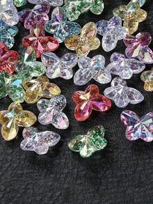 30pcs Random Transparent Acrylic Cut Onion Powder Dreamlike Colorful Butterfly Beads For DIY Jewelry Making, Keychains, Phone Cases, Car Decor, Crafts - Multicolor - View 5