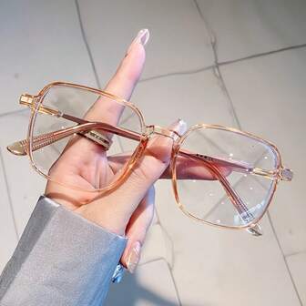 1 件/2 件时尚自然装饰眼镜，采用 PC 聚碳酸酯材料制成的平光镜片，轻巧便携，适合通勤、模特拍摄、电脑和手机阅读，日夜佩戴眼镜，减少眼睛疲劳，居家和工作必备。