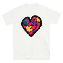 Camisa De Amor Del O, Apoyo Autista único ASD O Concienciamiento Asperger Regalo Del Corazón, O Camia1561g High-Quality Pure Cotton T-Shirt With Minimalist Art Pattern Print, Soft And Breathable Fabric, Comfortable And Loose, Suitable For All Day Wear, Graduation Ceony, S-Care Inder, High-End High-Quality Fabric, I Choice For Gift Giving - White - View 1