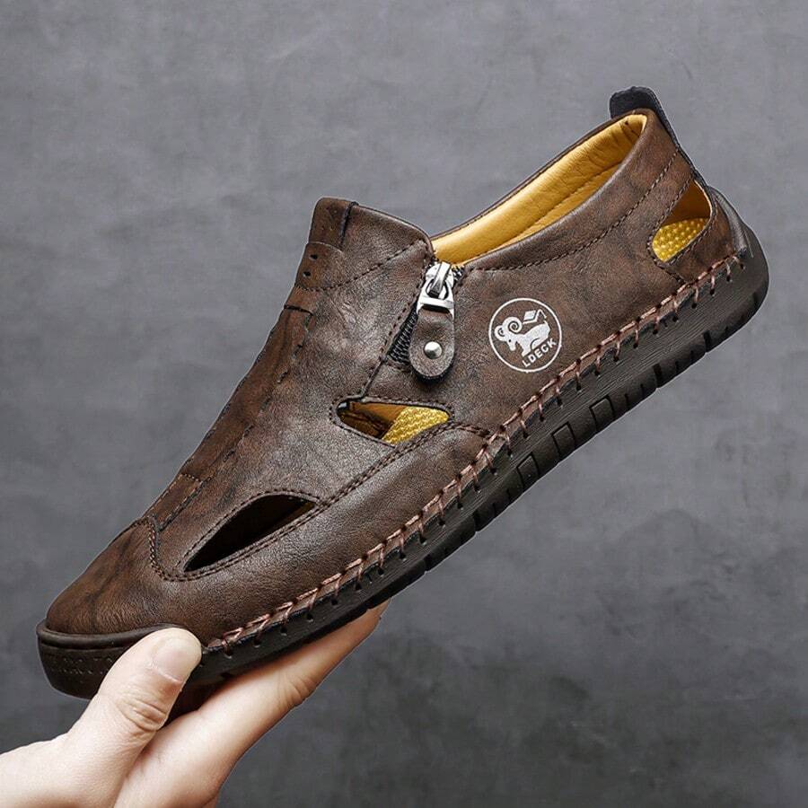 Barefoot-Feel Men's Lightweight Hiking Shoes - Ultra-Thin Flexible Sole & Minimalist Design | Natural Movement On Trails - 棕色 - 查看 1