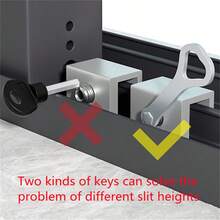 1 件窗锁定位器限位滑动窗门铝合金锁儿童保护门窗防盗锁（如图所示，我们的产品包含一把钥匙或两把钥匙）