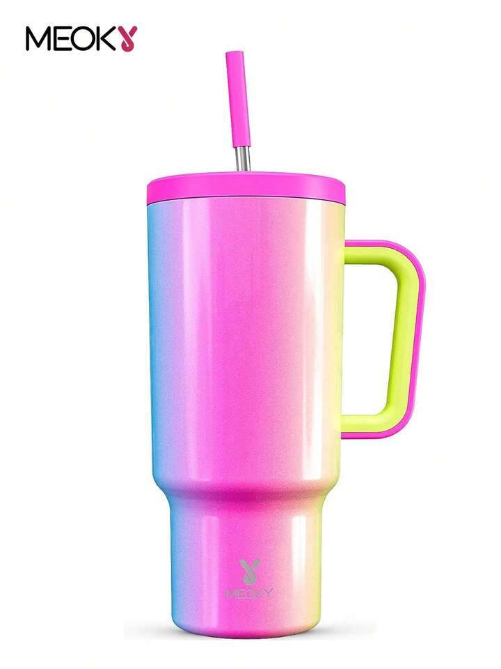 Tasse à Café Isotherme Avec Poignée, Couvercle à Paille, Anti