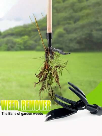 1 件重型 4 爪铝制拔拔器工具头，立式手动脚踏式拔拔器，去除器，根部去除花园除草工具，易于抓握的食槽设计，适合庭院和花园使用，无需弯曲、拉动或跪下即可轻松拆除，非常适合花园草坪护理，园艺工具，符合人体工程学的去除器，花园工具（不含手柄）